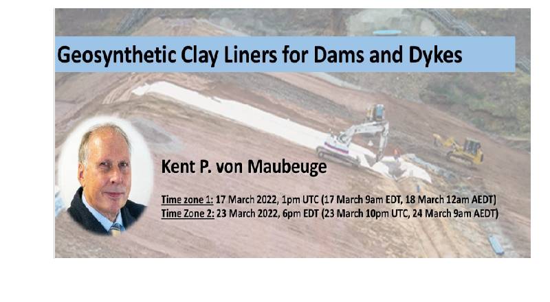 Live Webinar – Geosynthetic Clay Liners for Dams and Dykes 23 Μαρτίου 2022